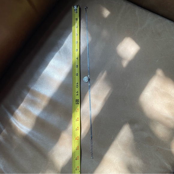 Heart evil eye charm pendant necklace snake herringbone chain silver layer - Picture 5 of 5